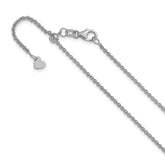 14K White Gold Adjustable 1.65mm Round Cable Chain